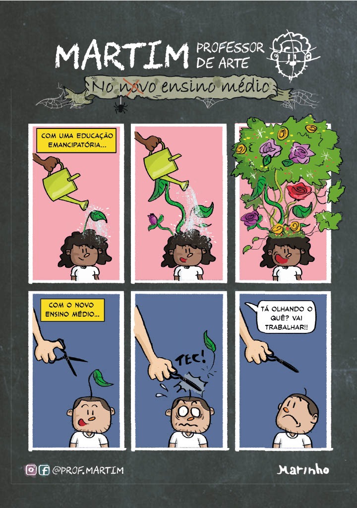 O Sindicato Estadual dos Profissionais de Educação do  Rio (Sepe) produziu um gibi sobre o novo ensino médio WhatsApp Image 2023 06 15 at 18.38.11
